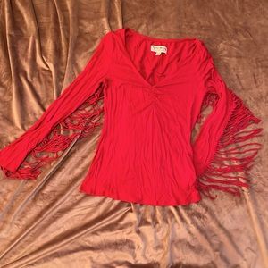 Idyllwind Red Fringe Blouse